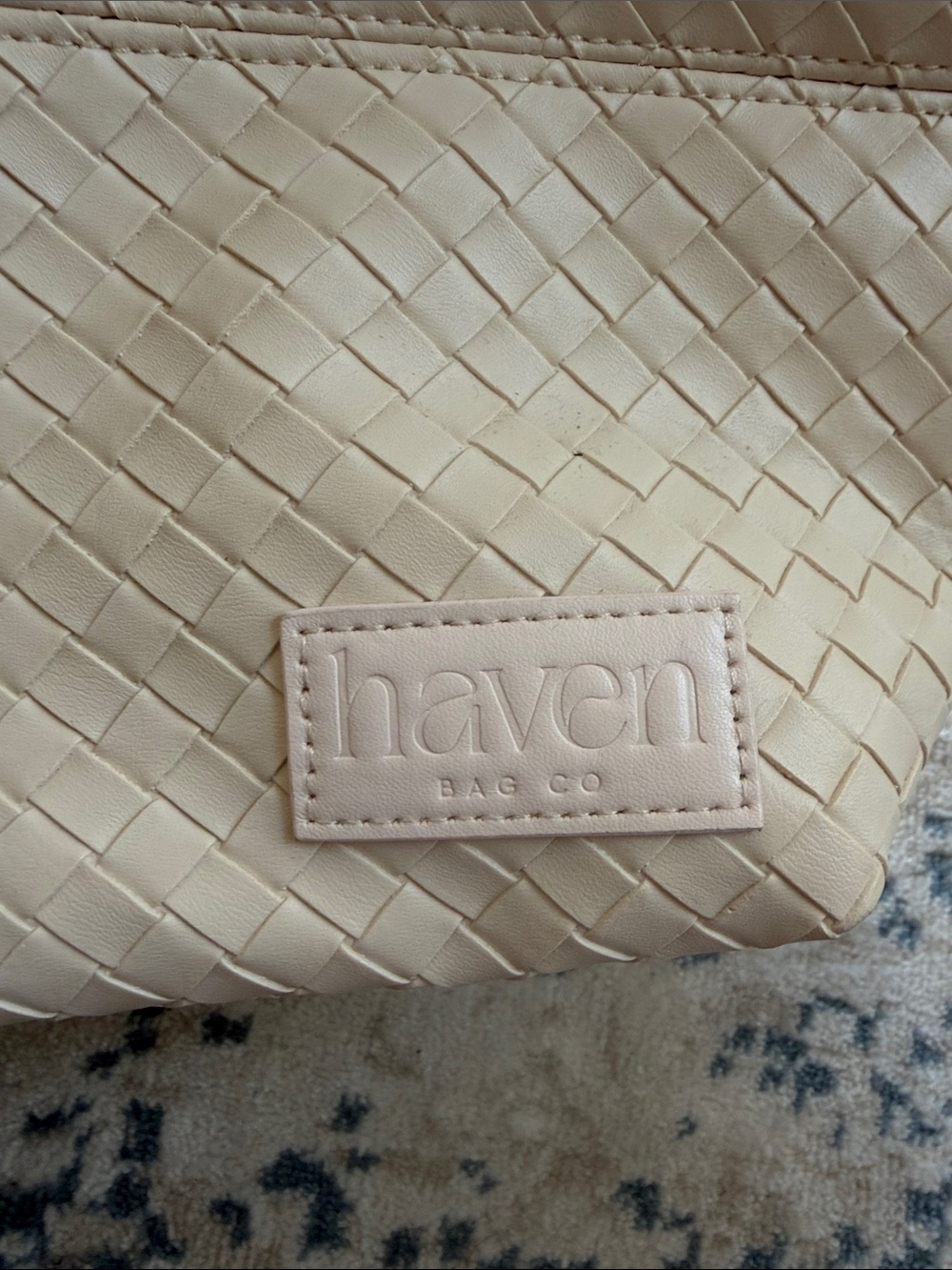 Haven Bag Co. Vegan Leather Ivory Fold Down Cosmetic Bag - Picture 6 of 7